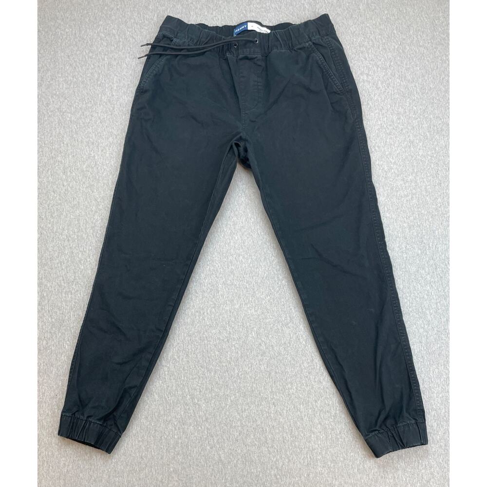 Old Navy Jogger Mens Medium Black Cotton Blend Stretch Drawstring